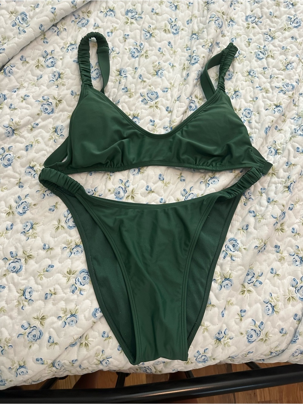 wild fable Dark Green Scoop Bikini Set
